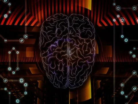 Human Technology Abstraction Stockillustratie