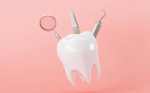 Human teeth and dental instruments. Dental operation, orthodontics, tooth a.. 스톡 일러스트