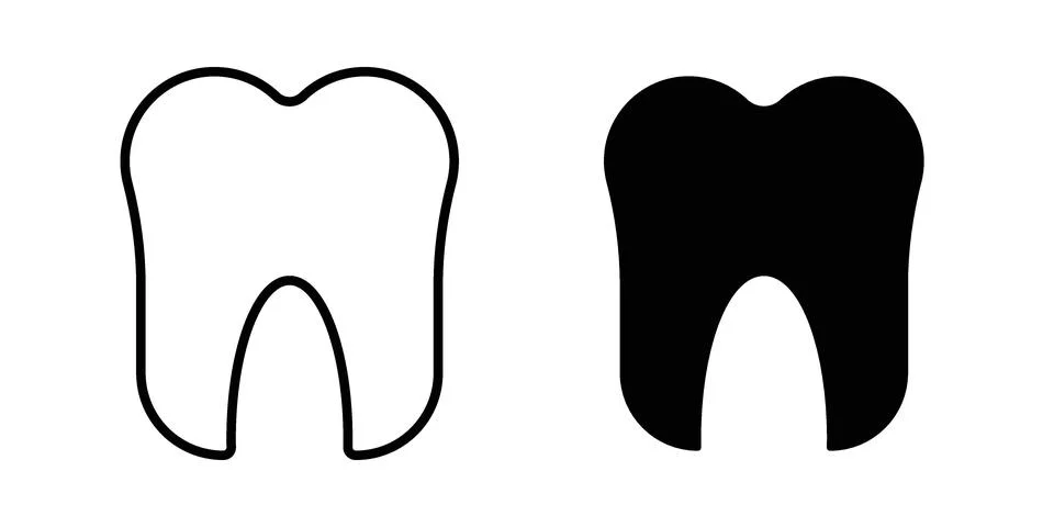Human teeth icon vectors. Illustrations in black Stock Illustration
