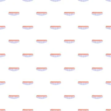 Human teeth with pink gums seamless pattern background Stock-Illustration