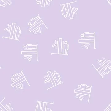 Human teleportation line seamless pattern Stock Illustration