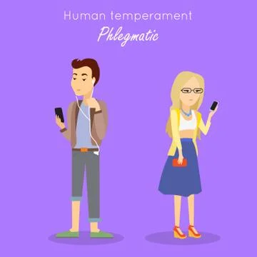 Human Temperament Concept Vector in Flat Design Stock Illustration