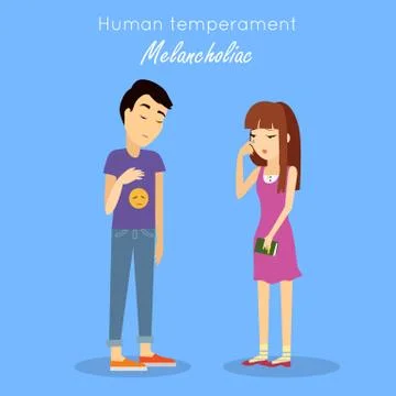 Human Temperament Concept Vector in Flat Design Stock Illustration