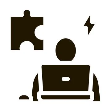 Human testing software icon Vector Glyph Illustration 스톡 일러스트