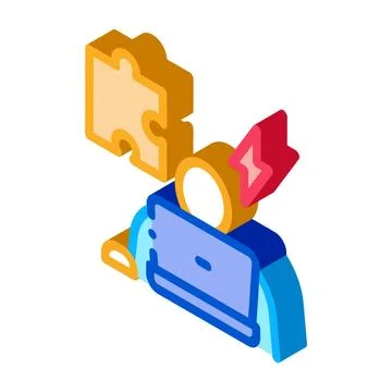 Human testing software isometric icon vector illustration 库存插图