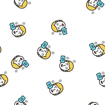 Human thanks speech vector seamless pattern Illustrazione stock