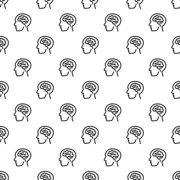Human think brain pattern seamless Stock Illustration