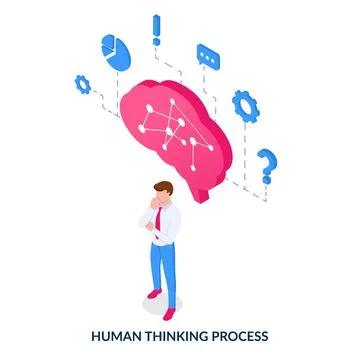 Human thinking process concept.  Stock Illustration