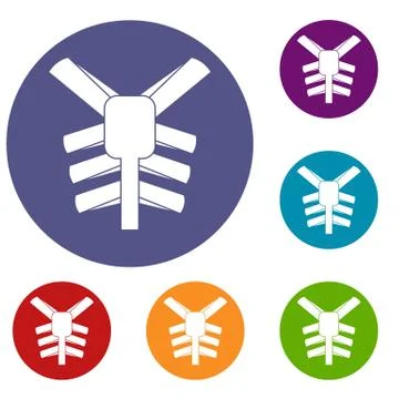 Human thorax icons set Stock Illustration