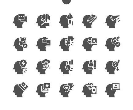 Human thoughts. Creative minds. Man head, mind thinking. Illustrazione stock