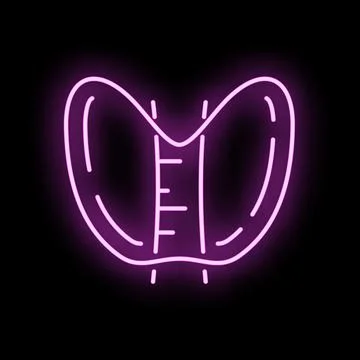 Human thyroid gland neon glowing medical icon Stock Illustration