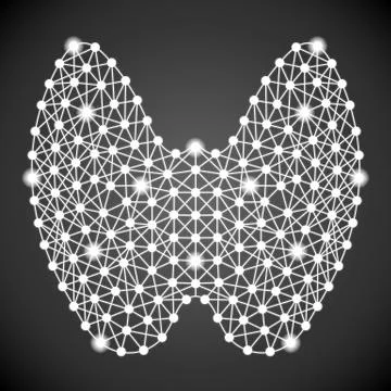 Human Thyroid Isolated On A Black Background. Vector Illustration. Stock Illustration