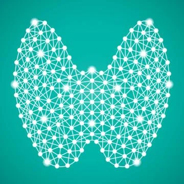 Human Thyroid Isolated On A Green Background. Vector Illustration. Stock Illustration