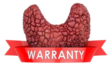 Human thyroid warranty concept. 3D rendering Stock Illustration