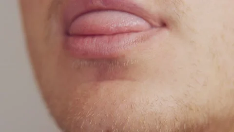 Human tongue close up. 4K Stock Footage 133320874