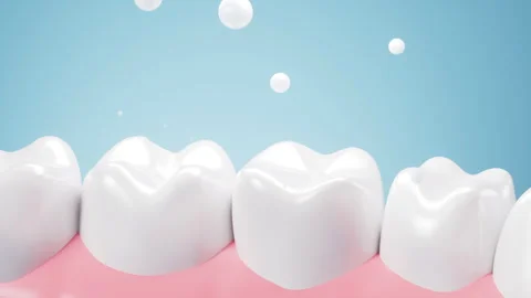Human tooth model, white teeth, even teeth model, 3d rendering. Stock Footage 272214319