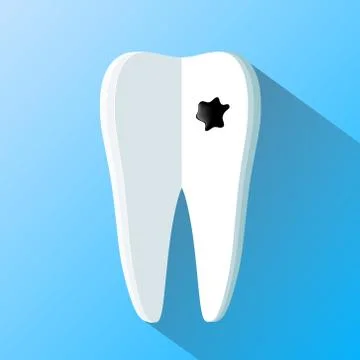 Human tooth as a notepad. Flat design 스톡 일러스트