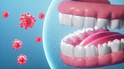 Human tooth with shield protector, dental protection, 3d rendering. 스톡 동영상 272214450
