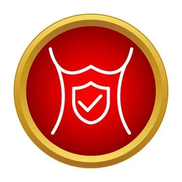 Human torso outline with protective shield and checkmark Stock Illustration
