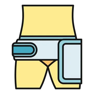 Human torso wearing a hip support bandage belt Stock Illustration