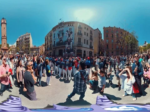 HUMAN TOWER BARCELONA 360 VR 動画素材 85061675