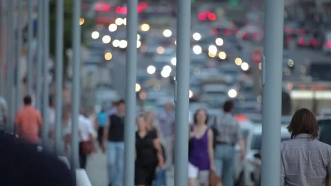 Human traffic blured background Stockbeeldmateriaal 83849979