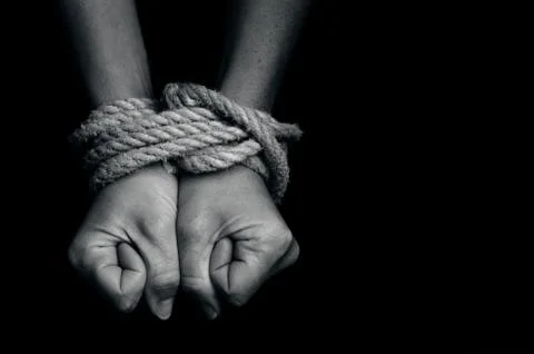 Human trafficking - concept photo Stock Photos