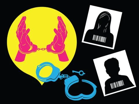 Human Trafficking Illustration Stock Illustration