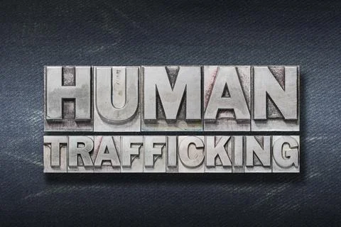 Human trafficking phrase Stock-Fotos