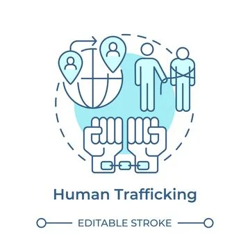 Human trafficking soft blue concept icon Illustrazione stock