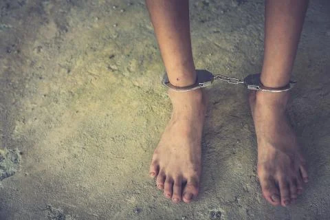 Human trafficking ,Stop abusing violence. Stock Photos