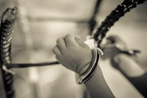 Human trafficking ,Stop abusing violence. Stock Photos