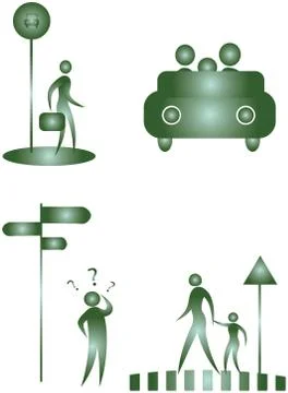 Human travel collection Stock Illustration
