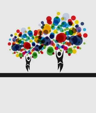 Human tree invitation Stock Illustration