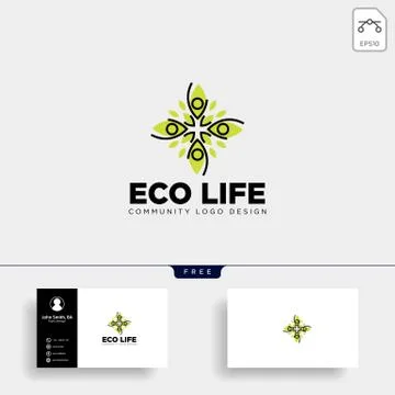 Human tree leaf community logo template vector illustration icon element Stock Illustration