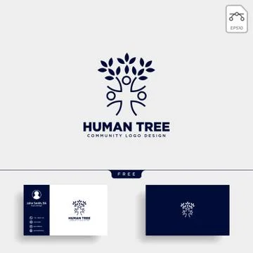 Human tree leaf community logo template vector illustration icon element Stock Illustration