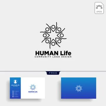 Human tree leaf community logo template vector illustration icon element Stock Illustration