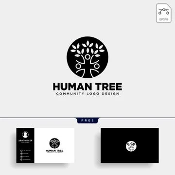 Human tree leaf community logo template vector illustration icon element Stock Illustration