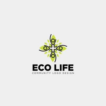 Human tree leaf community logo template vector illustration icon element Stock Illustration