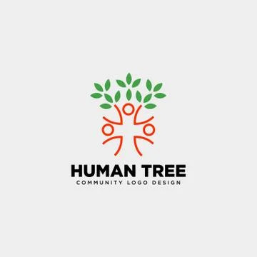 Human tree leaf community logo template vector illustration icon element Stock Illustration