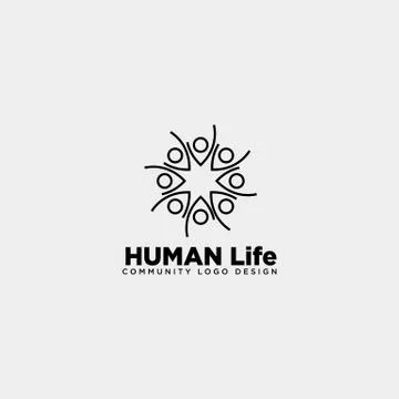 Human tree leaf community logo template vector illustration icon element Illustrazione stock