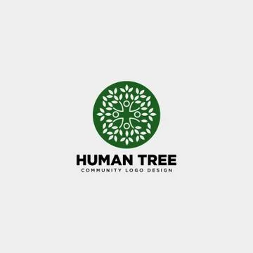 Human tree leaf community logo template vector illustration icon element Stock Illustration
