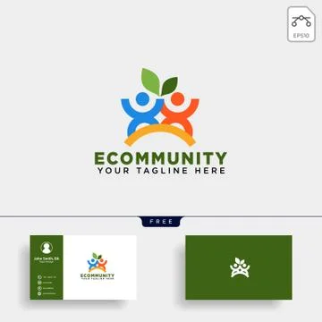 Human tree leaf community logo template vector illustration icon element Stock Illustration