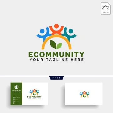 Human tree leaf community logo template vector illustration icon element Illustrazione stock