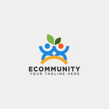 Human tree leaf community logo template vector illustration icon element Illustrazione stock