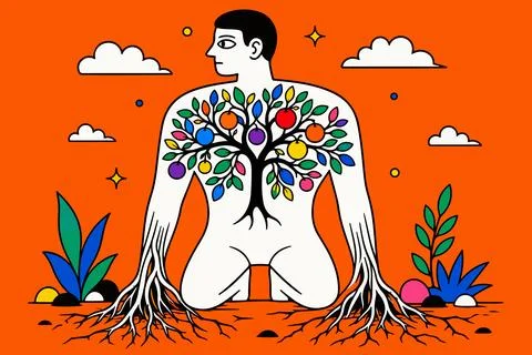 Human Tree of Life Stock Illustration