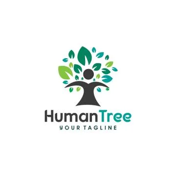 Human Tree Logo Templates and Vector Stock Illustration