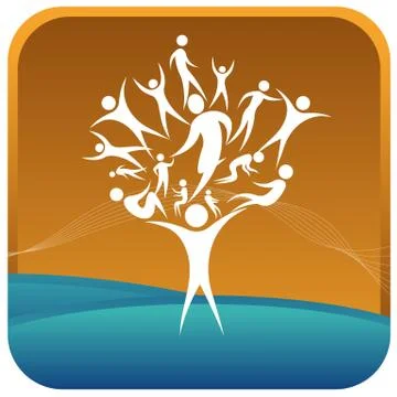 Human tree networking Stock Illustration