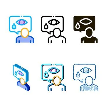 Human types tears icon vector outline Stock Illustration