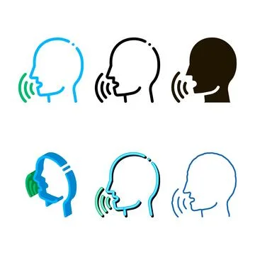 Human types voice control icon vector イラスト素材